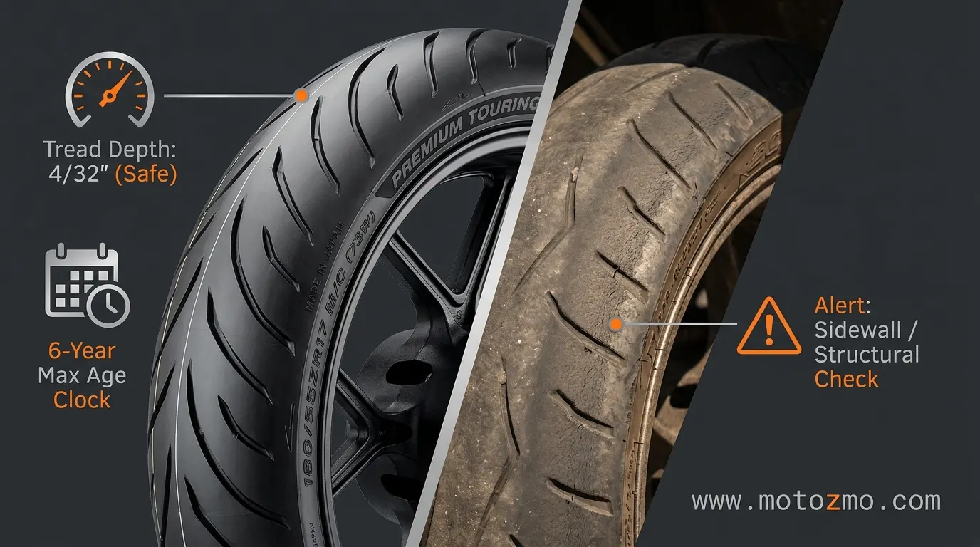 Read more about the article When to Replace Motorcycle Tires: Timing and Safety