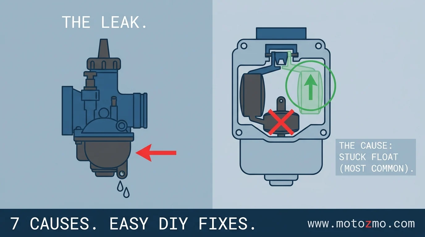 You are currently viewing Motorcycle Carb Leaking Gas? 7 Causes and Fixes