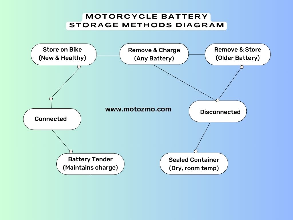 Motorcycle Battery Storage Methods Diagram