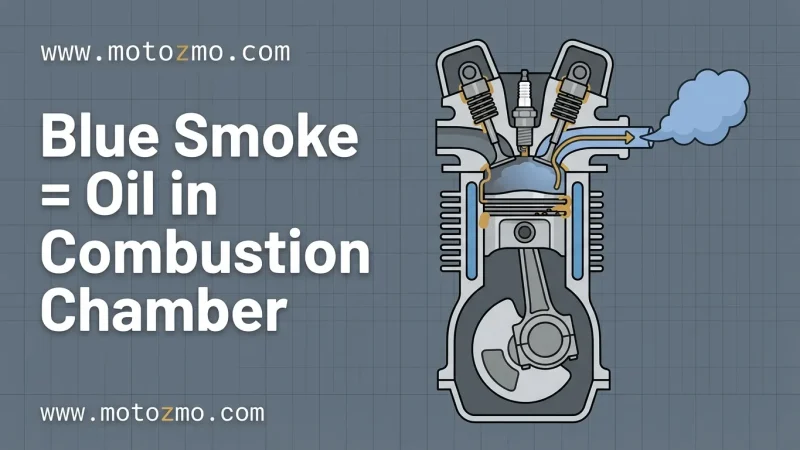 Home 32 ector illustration of motorcycle engine cutaway showing blue exhaust smoke from oil burning in cylinder