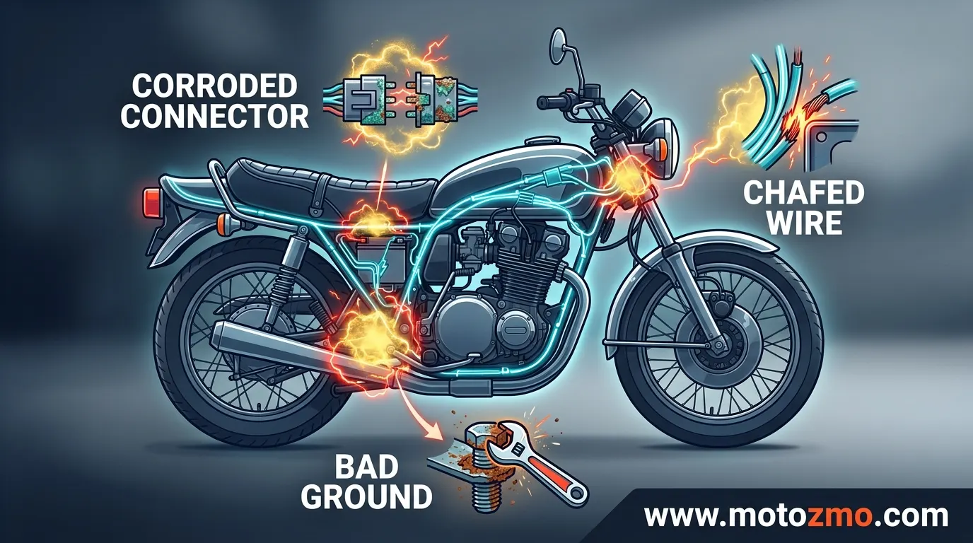 Motorcycle Electrical Problems: Wiring, Grounds & Connectors 1 You are currently viewing Motorcycle Electrical Problems: Wiring, Grounds & Connectors